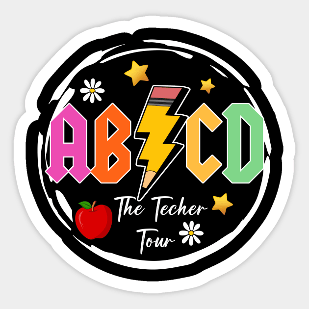 ABCD Teacher Tour, End of Year, Kindergarten Teacher, Elementary School (2 Sided) Sticker by thavylanita